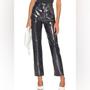 Agolde ‘Recycled Leather 90's Pinch Waist’ Pants. 
Sz 30 in ‘Shadow Patent’